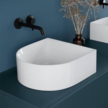 Lavoar pe blat Scarabeo SKINNY 40x40 cm, alb, lucios